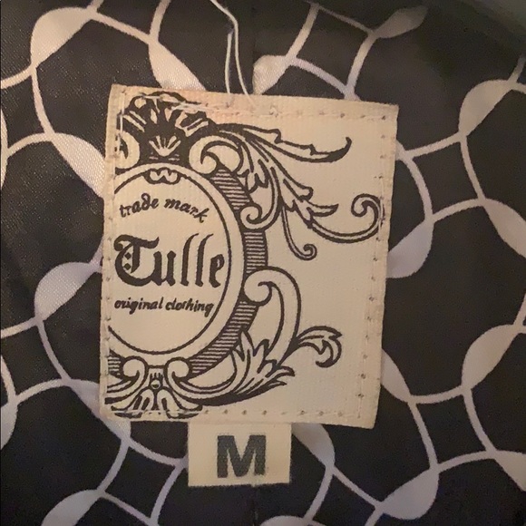 Tulle Black Pea Coat - Picture 3 of 9